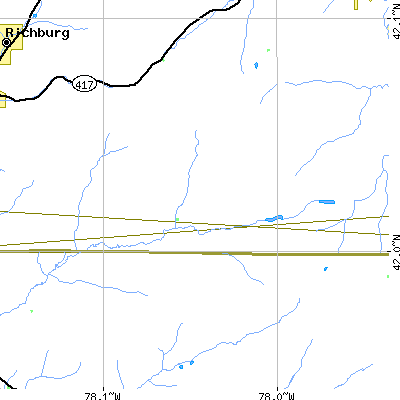 Zip code 14708 close-up map