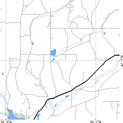 Zip code 14714 close-up map