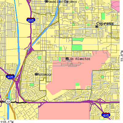 Zip code 90720 close-up map