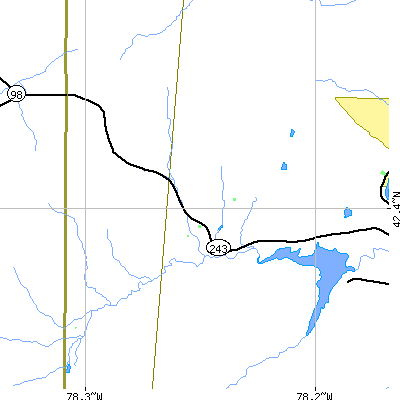 Zip code 14777 close-up map