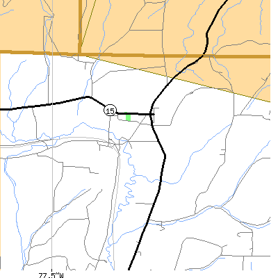 Zip code 14808 close-up map