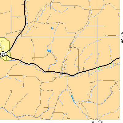 Zip code 14816 close-up map