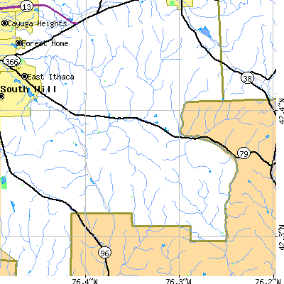 Zip code 14817 close-up map