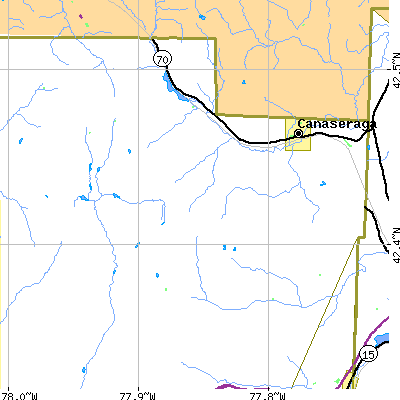 Zip code 14822 close-up map