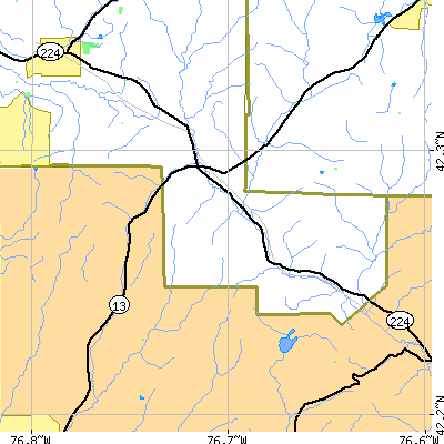 Zip code 14824 close-up map