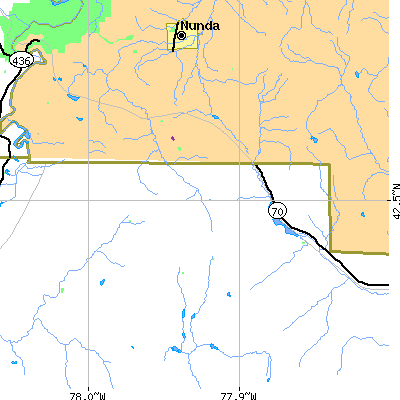 Zip code 14836 close-up map