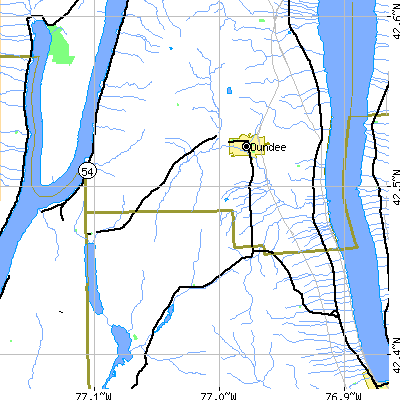 Zip code 14837 close-up map