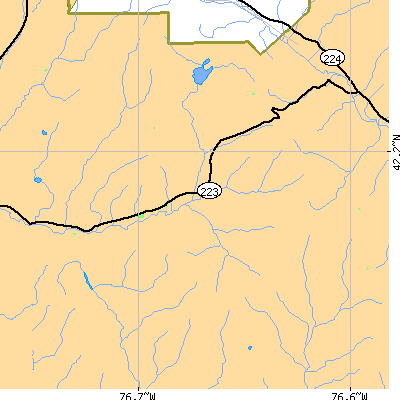 Zip code 14838 close-up map
