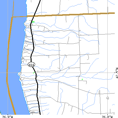 Zip code 14841 close-up map