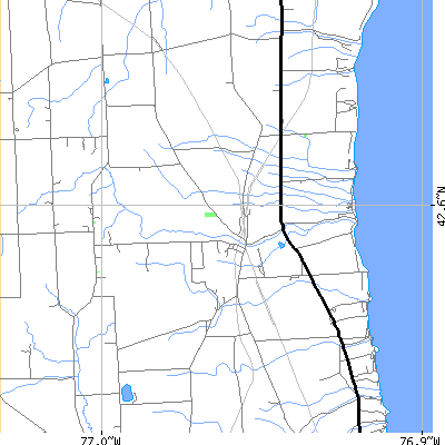 Zip code 14842 close-up map