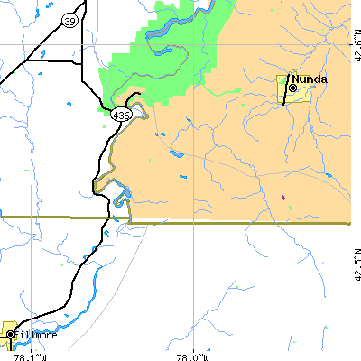 Zip code 14846 close-up map