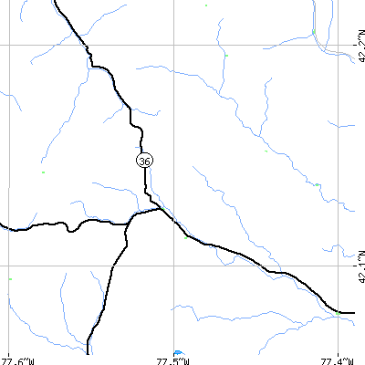 Zip code 14855 close-up map