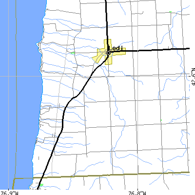 Zip code 14860 close-up map