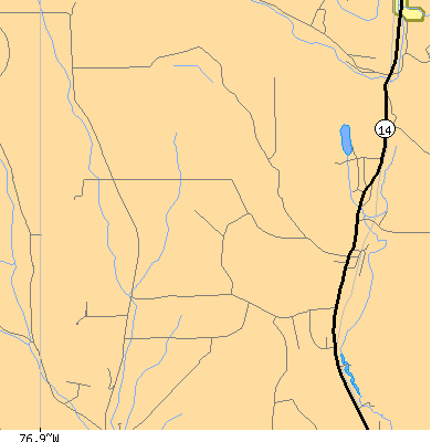 Zip code 14872 close-up map