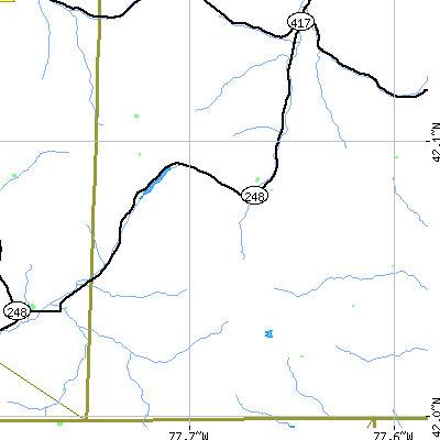Zip code 14877 close-up map