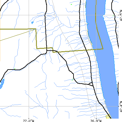 Zip code 14878 close-up map