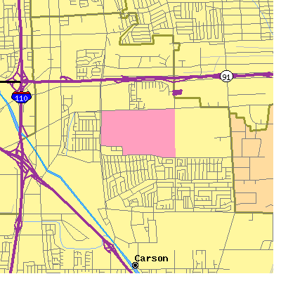 Zip code 90746 close-up map