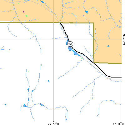 Zip code 14884 close-up map