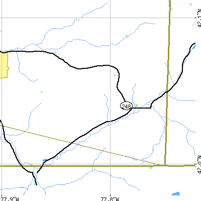 Zip code 14897 close-up map