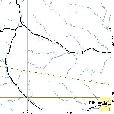Zip code 14898 close-up map