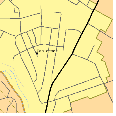 Zip code 27014 close-up map