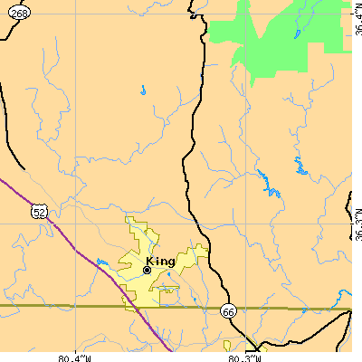 Zip code 27021 close-up map