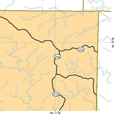 Zip code 27046 close-up map