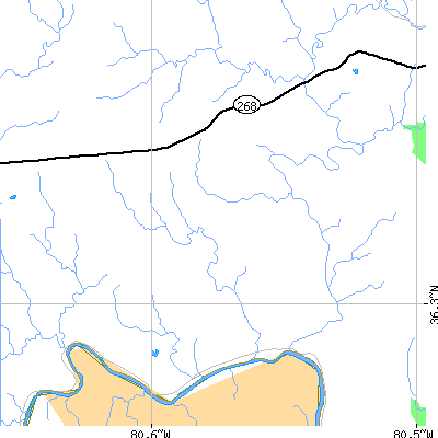 Zip code 27047 close-up map