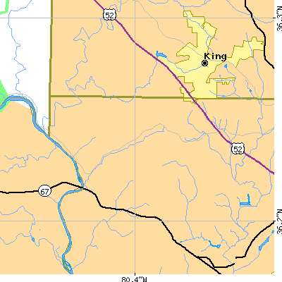 Zip code 27050 close-up map