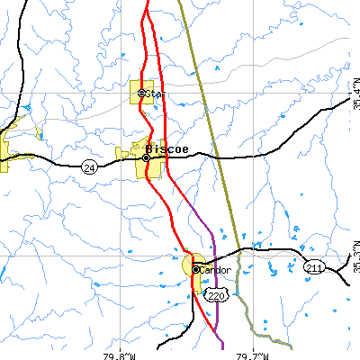 Zip code 27209 close-up map