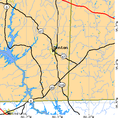 Zip code 27239 close-up map