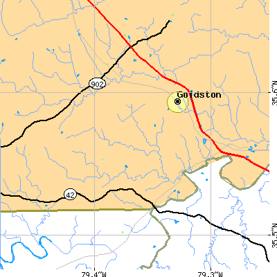 Zip code 27252 close-up map
