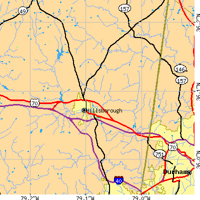 Zip code 27278 close-up map