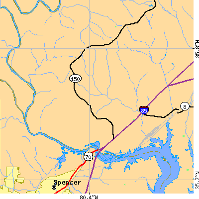 Zip code 27299 close-up map