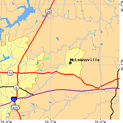 Zip code 27301 close-up map