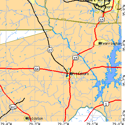 Zip code 27312 close-up map