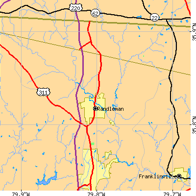 Zip code 27317 close-up map