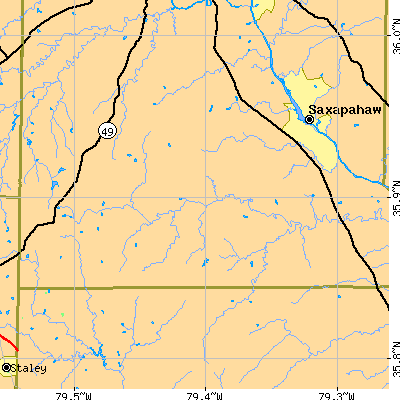 Zip code 27349 close-up map