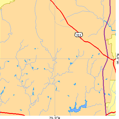 Zip code 27350 close-up map