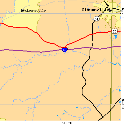 Zip code 27377 close-up map