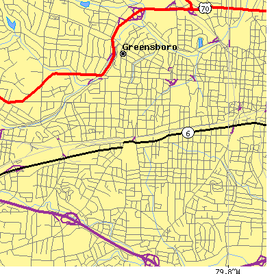 Zip code 27403 close-up map