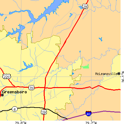 Zip code 27405 close-up map