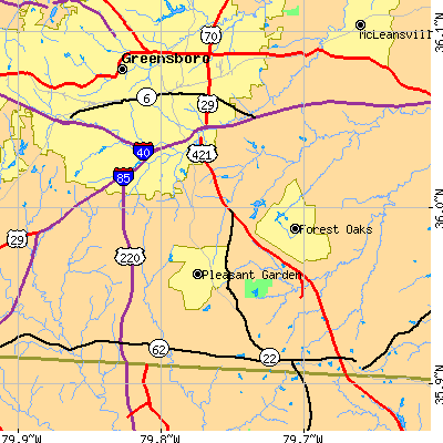 Zip code 27406 close-up map