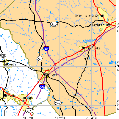 Zip code 27504 close-up map