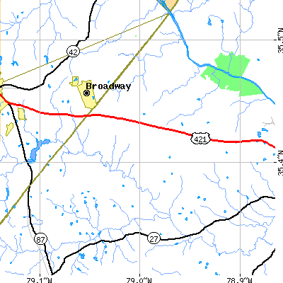 Zip code 27505 close-up map