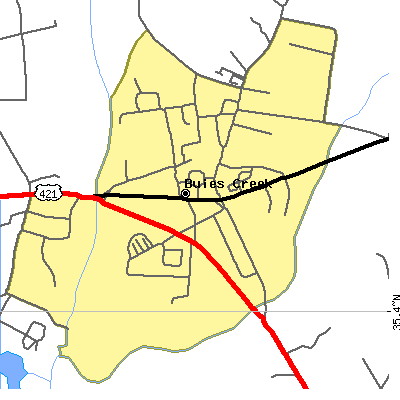 Zip code 27506 close-up map