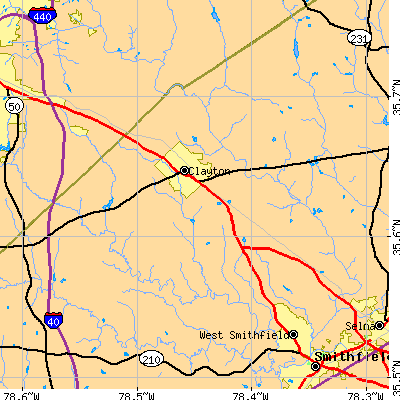 Zip code 27520 close-up map