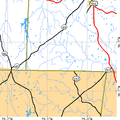 Zip code 27541 close-up map