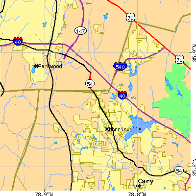 Zip code 27560 close-up map