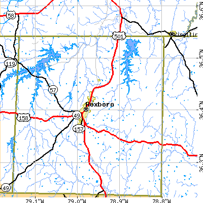 Zip code 27573 close-up map